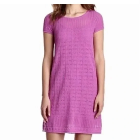 Lilly Pulitzer “Paula” Resort Beach Crochet Fuchsia Travel Dress/Cover Up SZ M - Picture 2 of 14
